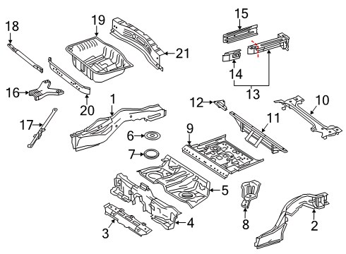 2019 Mercedes-Benz S560e Rear Floor & Rails Diagram