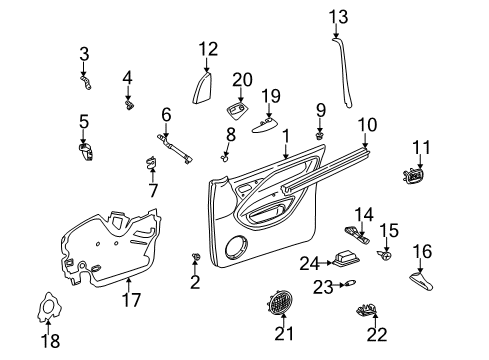 Door Trim Panel Diagram for 163-720-25-70-7E33