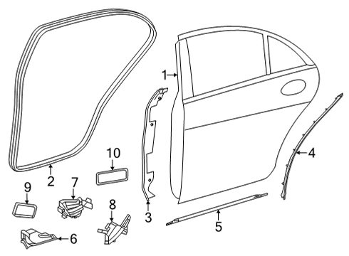 2021 Mercedes-Benz S580 Door & Components, Body Diagram 2