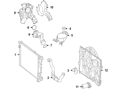 2014 Mercedes-Benz SL550 Cooling System, Radiator, Water Pump, Cooling Fan Diagram 2