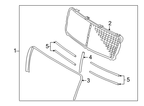 1997 Mercedes-Benz C280 Grille & Components Diagram