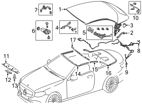 2021 Mercedes-Benz E53 AMG Frame & Components - Convertible Top Diagram