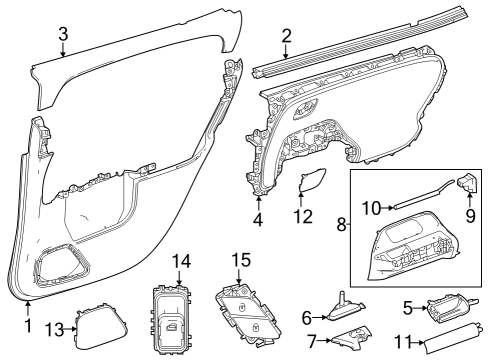 2022 Mercedes-Benz EQB 350 Interior Trim - Rear Door Diagram