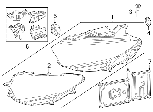 2023 Mercedes-Benz EQE 350+ SUV Headlamp Components Diagram