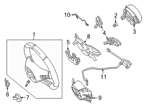 Steering Wheel Diagram for 099-460-88-08-7P93