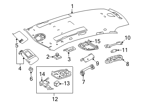 2007 Mercedes-Benz R63 AMG Interior Trim - Roof Diagram