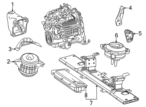 2023 Mercedes-Benz GLE53 AMG Engine & Trans Mounting Diagram 1