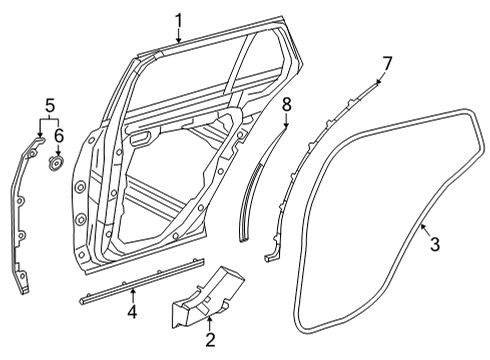 2021 Mercedes-Benz E450 Door & Components, Body Diagram 4