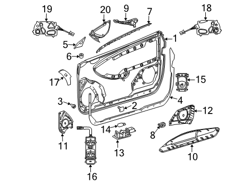 Door Trim Panel Diagram for 209-720-83-63-6C37