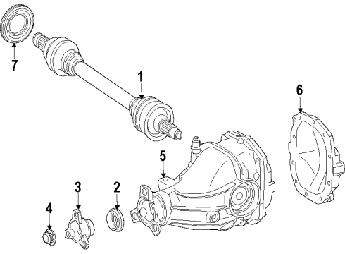 2013 Mercedes-Benz GLK350 Rear Axle Shafts & Differential Diagram