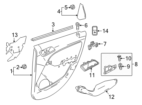 2016 Mercedes-Benz B250e Rear Door Diagram 3