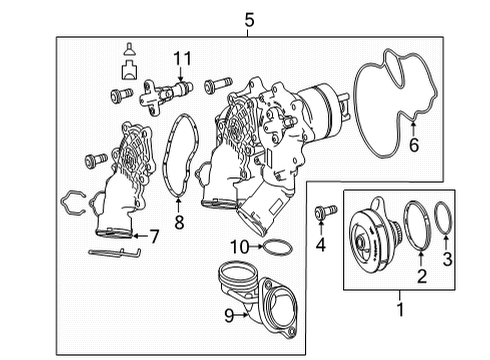 2021 Mercedes-Benz E63 AMG S Water Pump Diagram