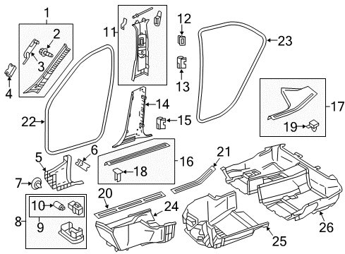 Lower Center Pillar Trim Diagram for 212-690-13-26-9051