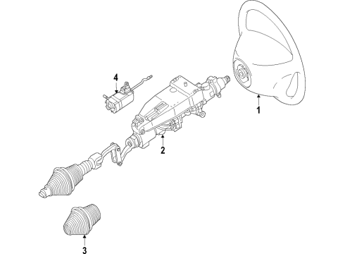 2020 Mercedes-Benz SLC43 AMG Steering Column & Wheel, Steering Gear & Linkage Diagram 1