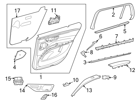 Door Trim Panel Diagram for 296-730-13-02-1D02