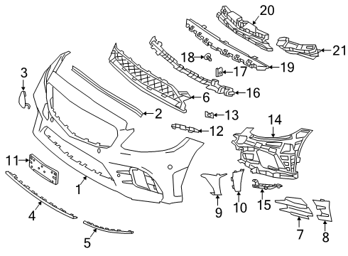 2020 Mercedes-Benz C300 Front Bumper