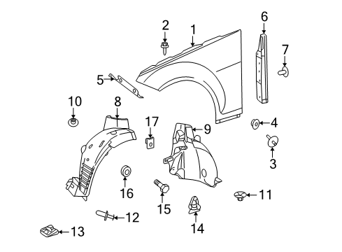 Front Fender Liner Diagram for 204-690-60-30