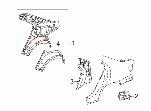 2012 Mercedes-Benz E63 AMG Inner Structure - Quarter Panel Diagram 1