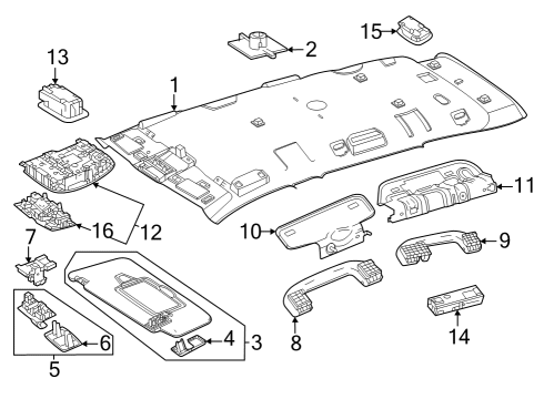 2023 Mercedes-Benz EQB 350 Interior Trim - Roof Diagram 1