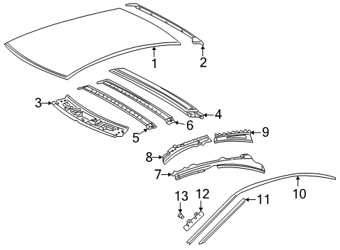 2004 Mercedes-Benz C230 Roof & Components Diagram 1