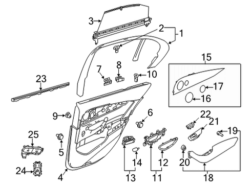 2021 Mercedes-Benz E53 AMG Interior Trim - Rear Door Diagram