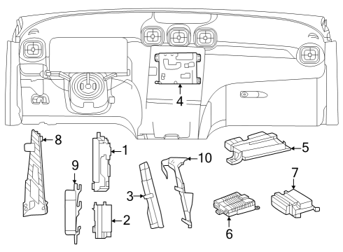 Control Module Bracket Diagram for 206-545-04-00