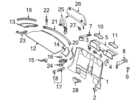 2009 Mercedes-Benz SLK350 Top Well Components