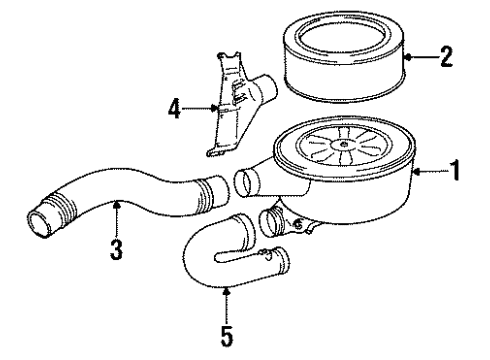 1985 Mercedes-Benz 300D Air Inlet Diagram 1