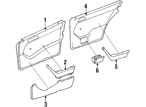 1986 Mercedes-Benz 300E Interior Trim Diagram 1