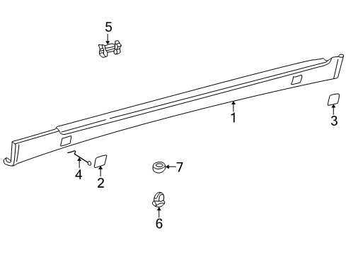 Rocker Molding Diagram for 210-698-07-54