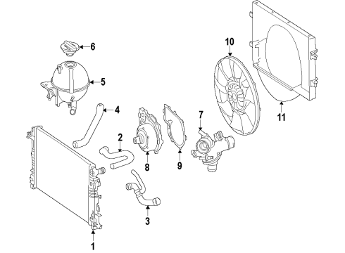 2015 Mercedes-Benz Sprinter 2500 Radiator & Components, Water Pump, Cooling Fan Diagram 3