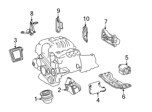 2010 Mercedes-Benz C63 AMG Engine & Trans Mounting Diagram