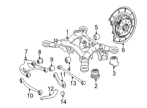 2008 Mercedes-Benz R350 Rear Suspension, Control Arm Diagram 1