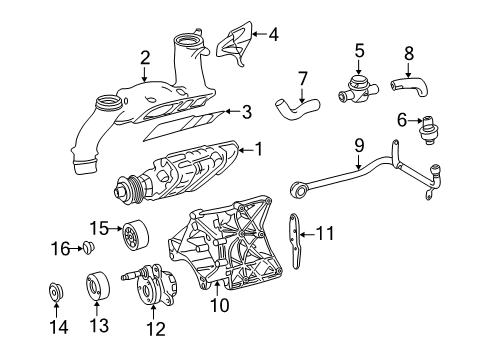 Alternator Mount Bracket Diagram for 111-090-06-40