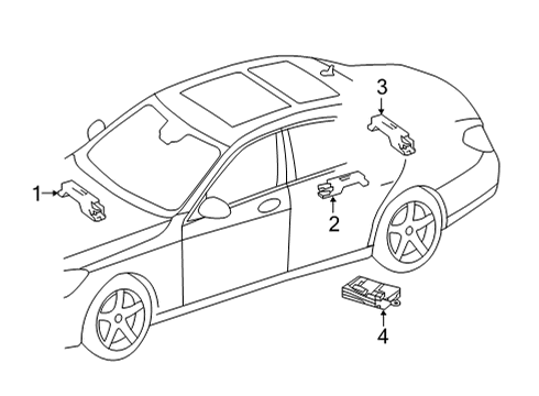 2023 Mercedes-Benz AMG GT 63 Keyless Entry Components Diagram