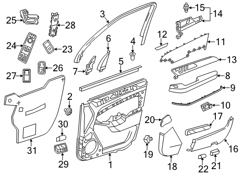 2015 Mercedes-Benz GL550 Rear Door Diagram 1