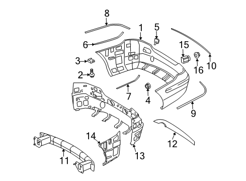 Side Molding Diagram for 209-885-05-21