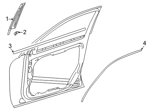 2022 Mercedes-Benz GLS63 AMG Exterior Trim - Front Door Diagram