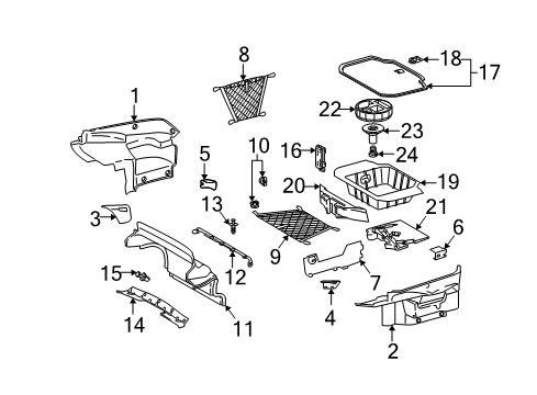 Spare Tire Retainer Diagram for 230-899-01-61