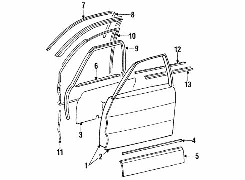 Frame Molding Diagram for 126-728-03-31