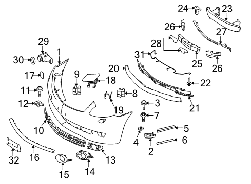 2010 Mercedes-Benz CL600 Front Bumper Diagram