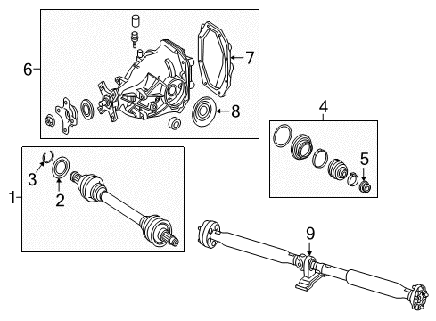 2015 Mercedes-Benz S550 Drive Axles - Rear Diagram