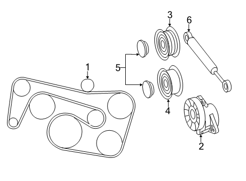 2008 Mercedes-Benz R350 Belts & Pulleys, Cooling Diagram