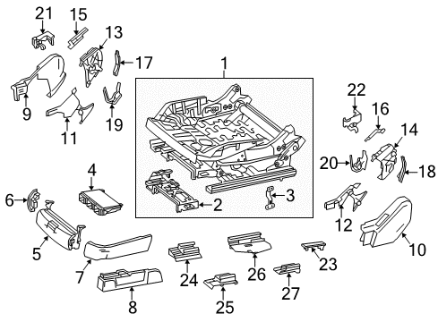 Adjuster Front Bracket Diagram for 000-911-11-75