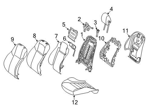 2021 Mercedes-Benz C63 AMG Passenger Seat Components Diagram 2