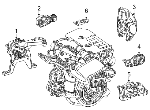 2021 Mercedes-Benz CLA45 AMG Engine & Trans Mounting Diagram