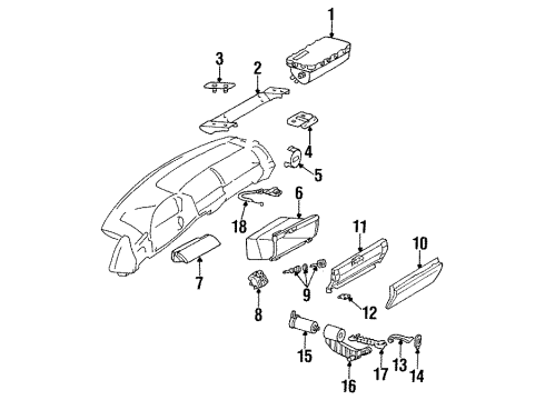 1993 Mercedes-Benz 500SEC Glove Box Diagram