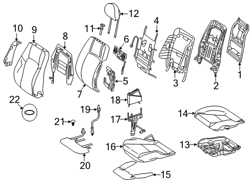 2017 Mercedes-Benz G550 Front Seat Components Diagram 1