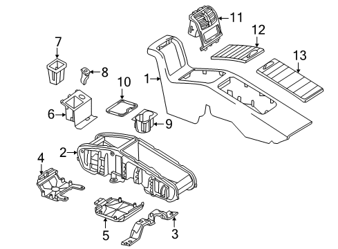 2013 Mercedes-Benz CLS63 AMG Front Console, Rear Console Diagram 2