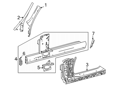 2017 Mercedes-Benz AMG GT Hinge Pillar, Rocker Diagram